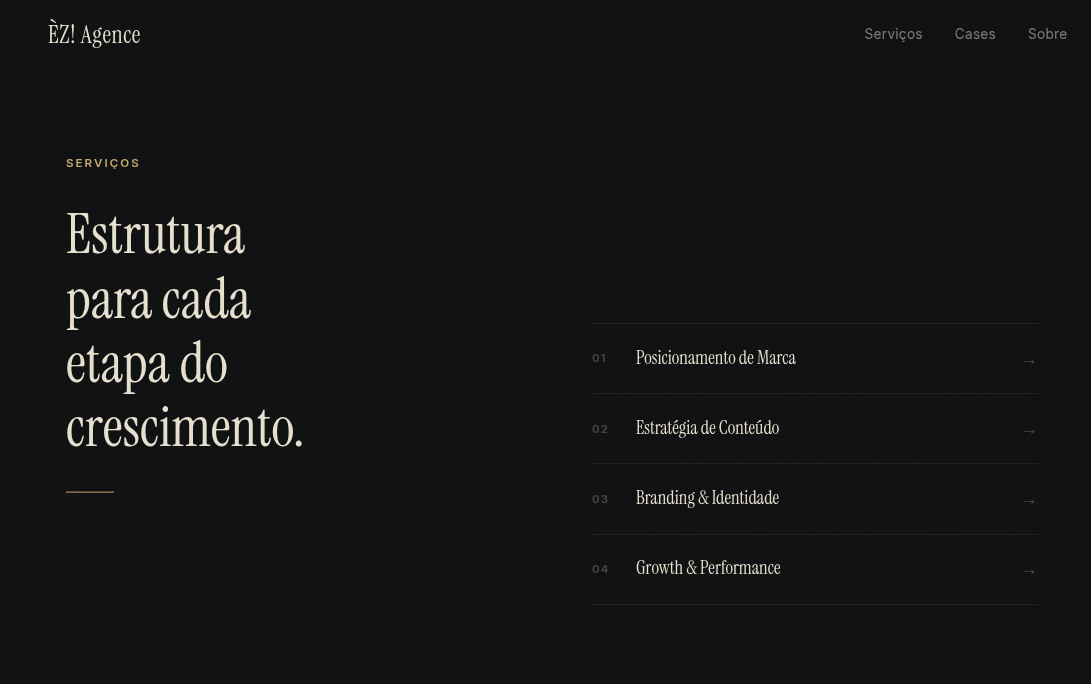 ÈZ! Agence — detalhe 2 do projeto desenvolvido pela ZyoryAI